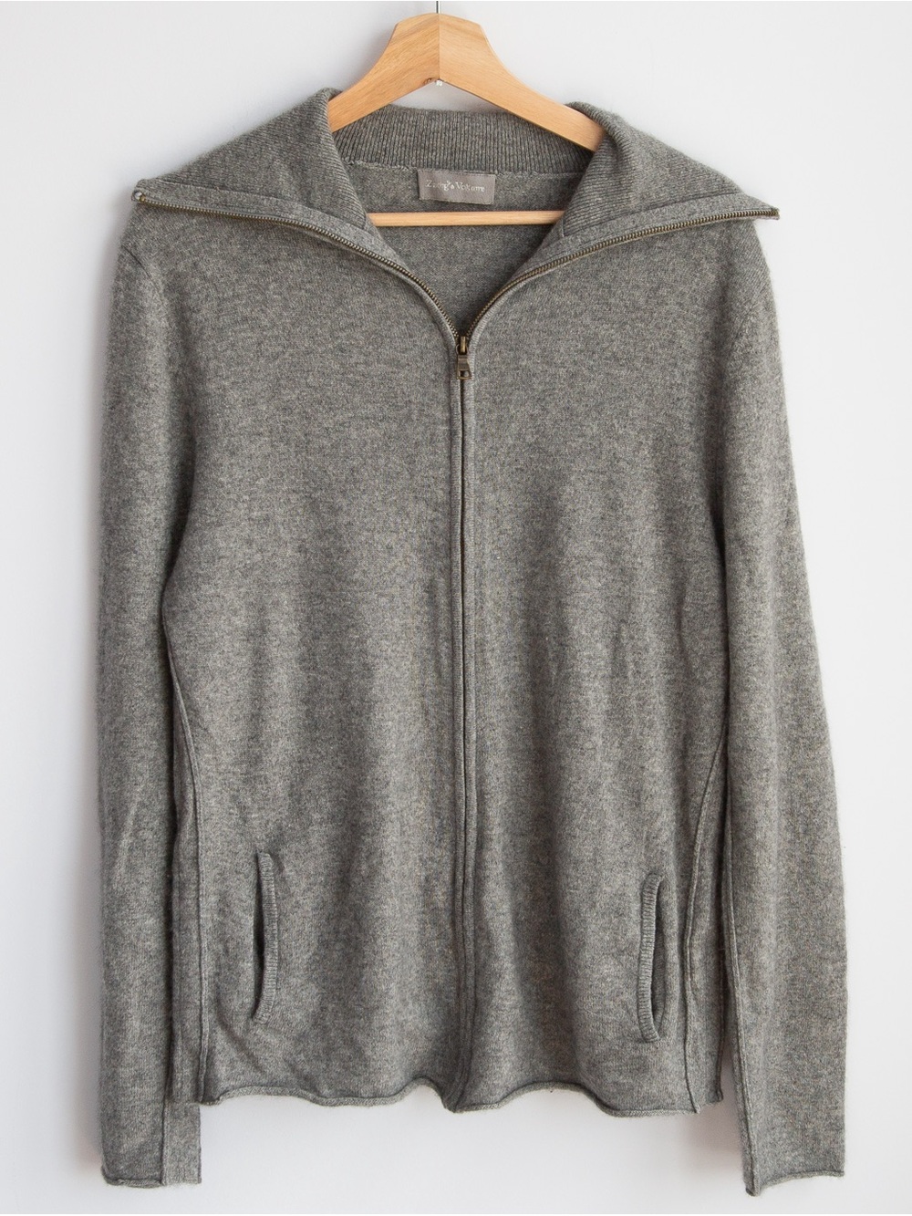 Zadig & Voltaire 100% Cashmere Full Zip Sweater Grey XL